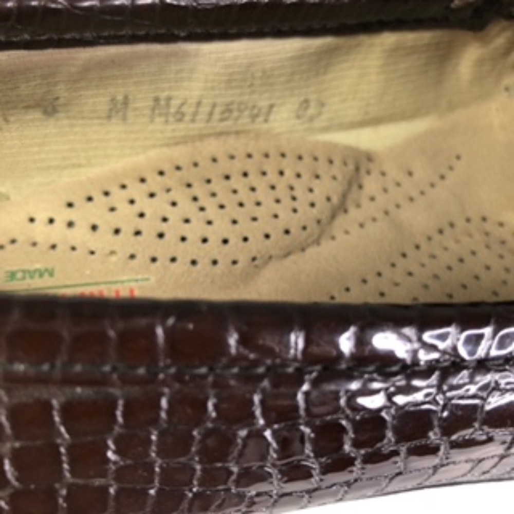 SAS Crocodile Embossed Leather Moccasin Loafer Size 6 - Picture 5 of 8